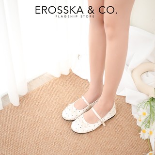 [EROSSKA] - Giày búp bê chấm bi nơ mảnh màu xanh pastel style Hàn Quốc cao 1cm - EL130