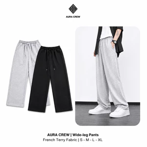 QUẦN NỈ FORM RỘNG KHÔNG XÙ LÔNG AURA CREW unisex - QUẦN ỐNG RỘNG, VẢI NỈ CHÂN CUA CAO CẤP, thoải mái, đứng form