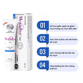 Kem Mụn Megaduo Gel Giảm Mụn Thâm, Trứng Cá, Dưỡng Da 15g Duduhouse