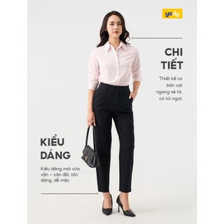 Áo sơ mi nữ dài tay YODY chuẩn công sở chất liệu ít nhàu WOSH26A010