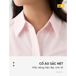 Áo sơ mi nữ dài tay YODY chuẩn công sở chất liệu ít nhàu WOSH26A010