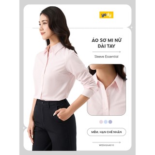 Áo sơ mi nữ dài tay YODY chuẩn công sở chất liệu ít nhàu WOSH26A010