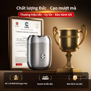 Máy Cạo Râu Mini VTT Nhỏ Gọn Đút Túi Du Lịch - Động Cơ Đức Siêu Êm Không Đau Rát, Chống Nước IPX7 Cao Cấp RA10-2D