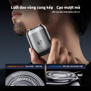Máy Cạo Râu Mini VTT Nhỏ Gọn Đút Túi Du Lịch - Động Cơ Đức Siêu Êm Không Đau Rát, Chống Nước IPX7 Cao Cấp RA10-2D