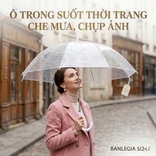 Dù Trong Suốt Cao Cấp Chụp Hình Thời Trang, Che Mưa - Ô Trong Suốt Độ Bền Cao Kiểu Dáng Đẹp, Phụ Kiện ChụP Ảnh