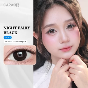 Kính áp tròng khoá ẩm 8H 3 Tháng Màu Đen Tự Nhiên CARASE, Lens cận Night Fairy Black
