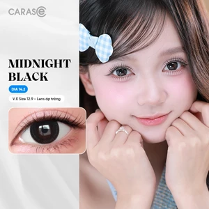 Kính áp tròng khoá ẩm 8H 1 Ngày Màu Đen Thuần CARASE, Lens cận MIDNIGHT BLACK