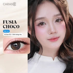 Kính áp tròng khoá ẩm 16H 1 Tháng Màu Nâu Chocolate trung tính CARASE, Lens cận FUSIA CHOCO