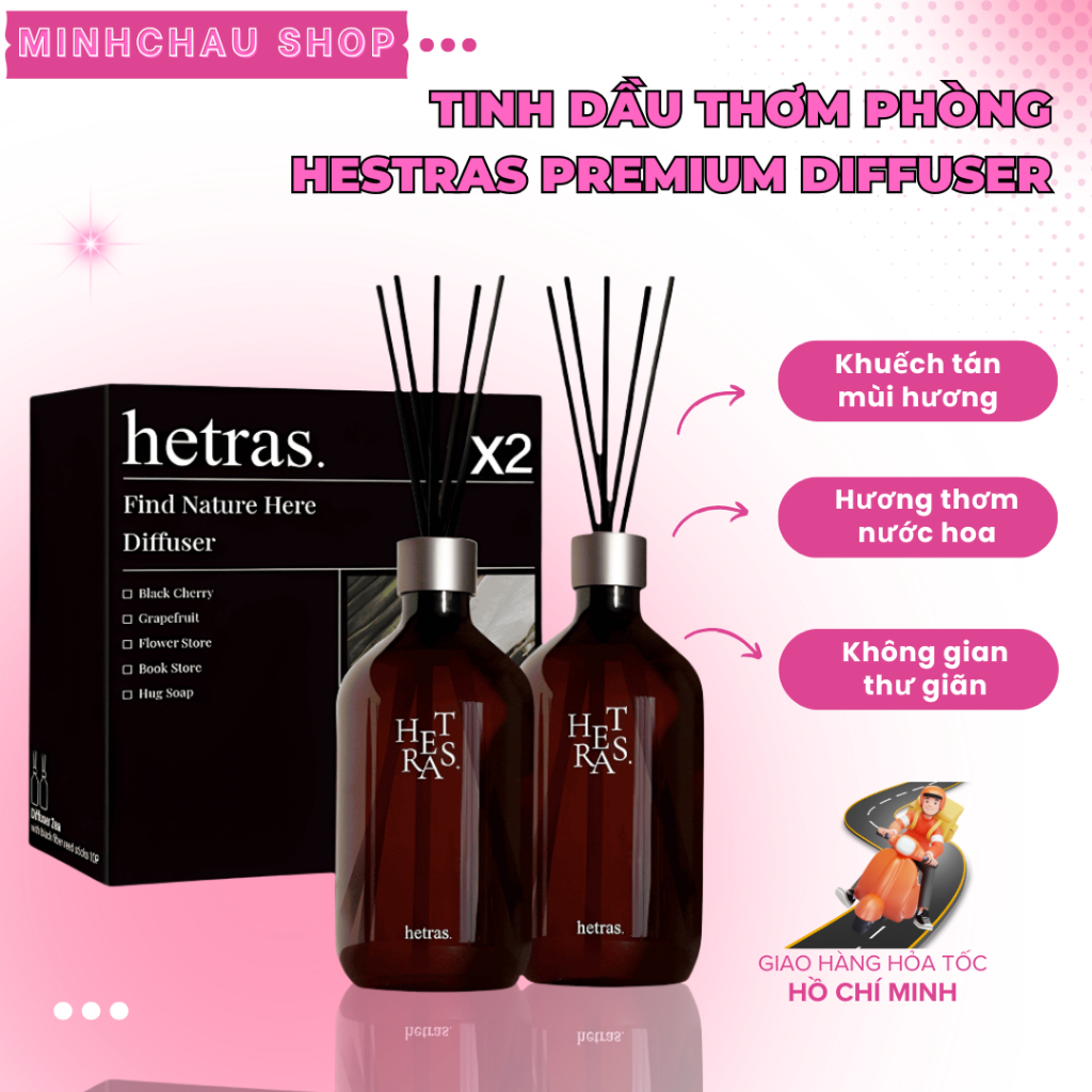 Tinh Dầu Khuếch Tán Thơm Phòng HETRAS Hàn Quốc - Tinh Dầu Để Phòng Ngủ, Nhà Vệ Sinh Lưu Hương Lâu