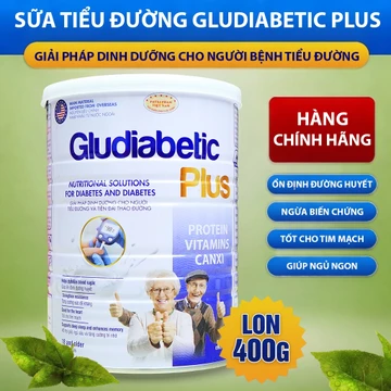[Lon 400G] Sữa bột cho người tiểu đường GLUDIABETIC PLUS FOTECPHAM, bổ sung dinh dưỡng cho người tiểu đường