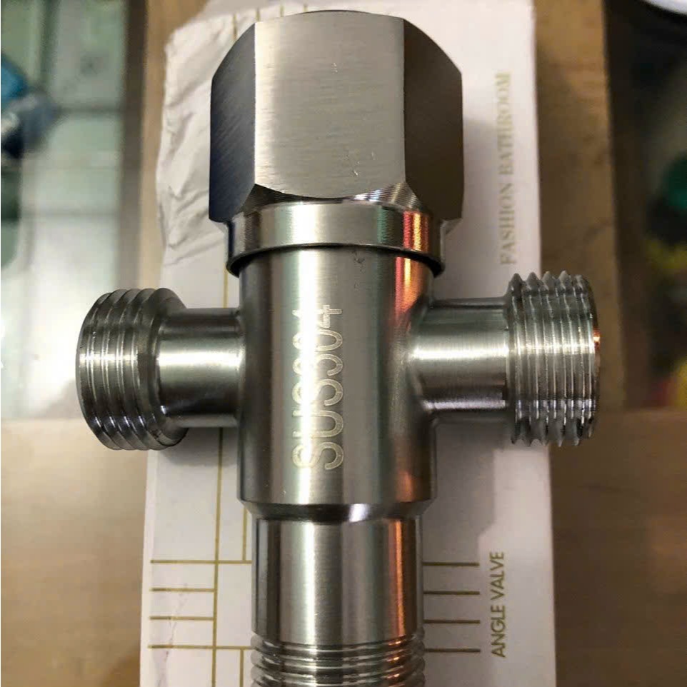 Van Tê Cầu Chia Nước, Tê Nước Ren Tiêu Chuẩn 21mm Lắp Vòi Xịt Bồn Cầu, Inox Cao Cấp