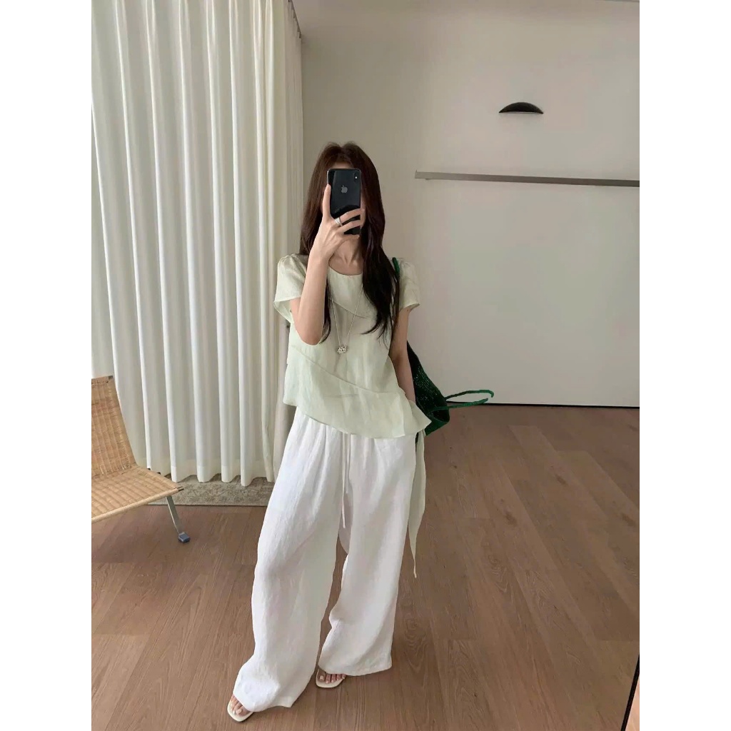 𝗠𝗲𝗶-Áo Tơ vạt xếp
