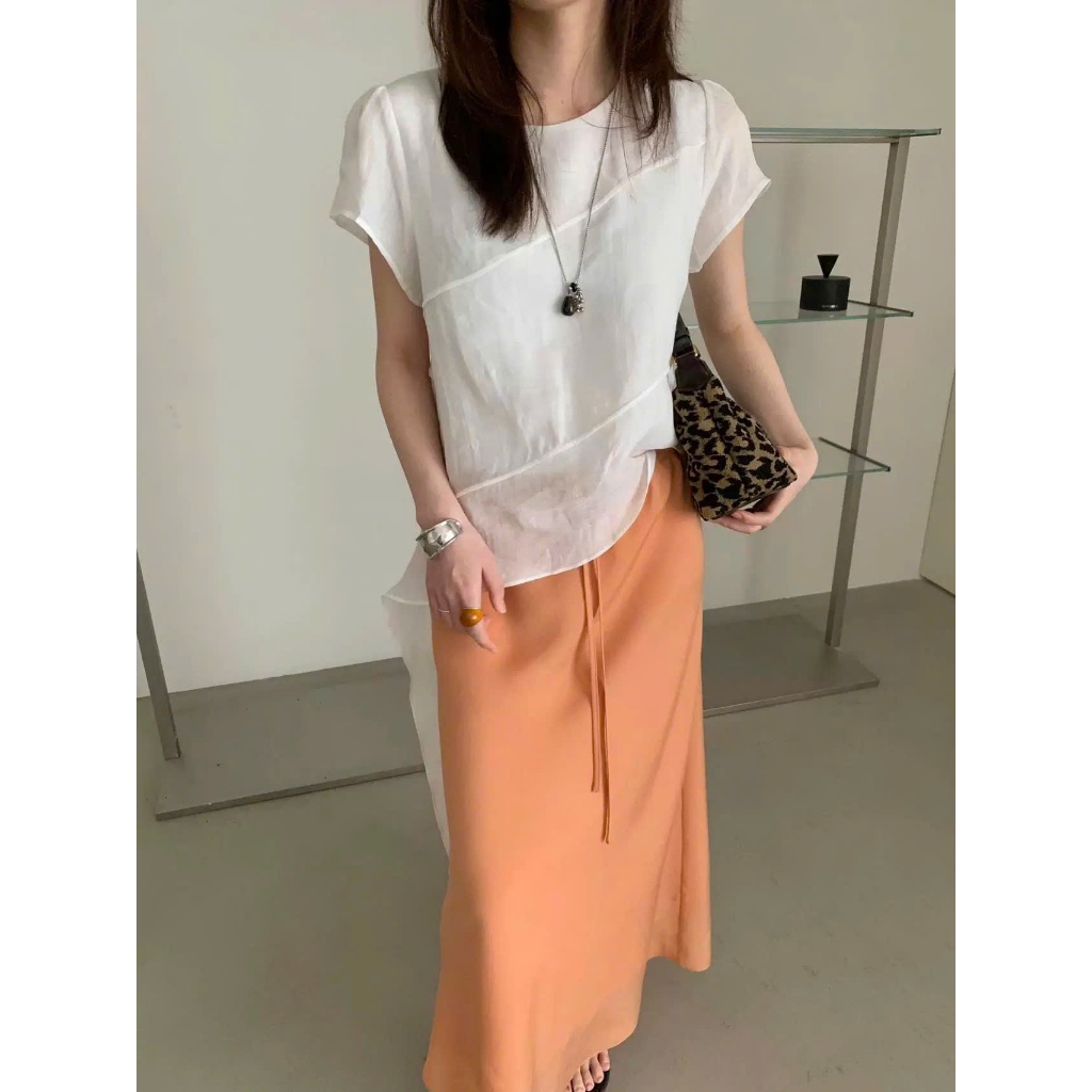 𝗠𝗲𝗶-Áo Tơ vạt xếp