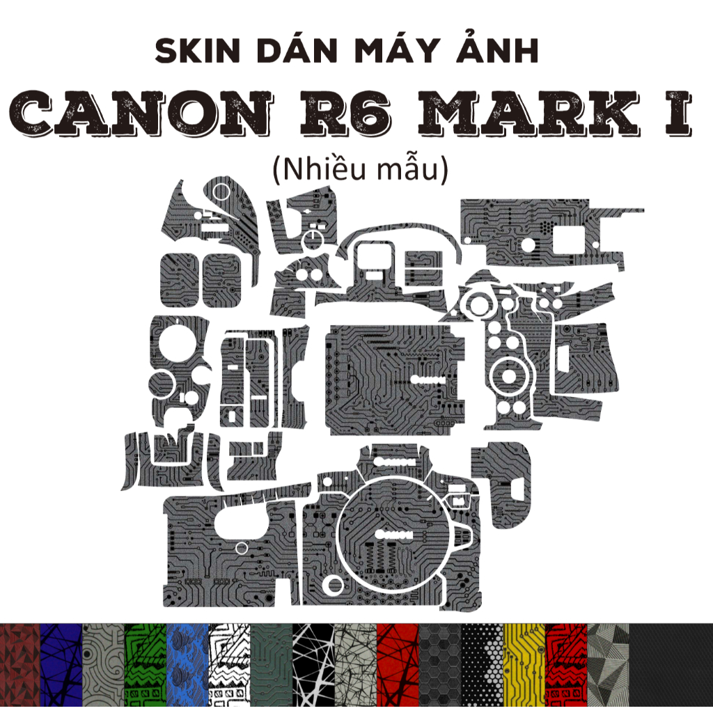 Skin 3M dán Canon R6 Mark I (Nhiều mẫu) | Miếng film dán bảo vệ cho body máy ảnh