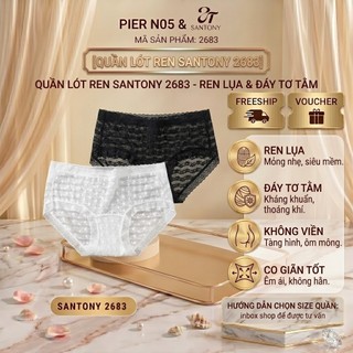 Quần Lót Ren Santony  2683 Cao Cấp - Đáy Tơ Tằm Kháng Khuẩn - Siêu Mỏng Mặc Như Không