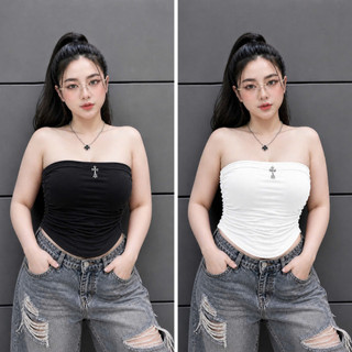 Áo ống big size nữ dài vạt bầu chất thun thái dày dặn co giãn thoải mái có mút ngực xinh xắn dễ phối A63