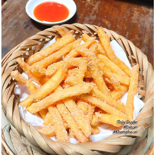 1Kg khoai tây chiên +100g Bột phô mai lắc_ ăn là nghiền
