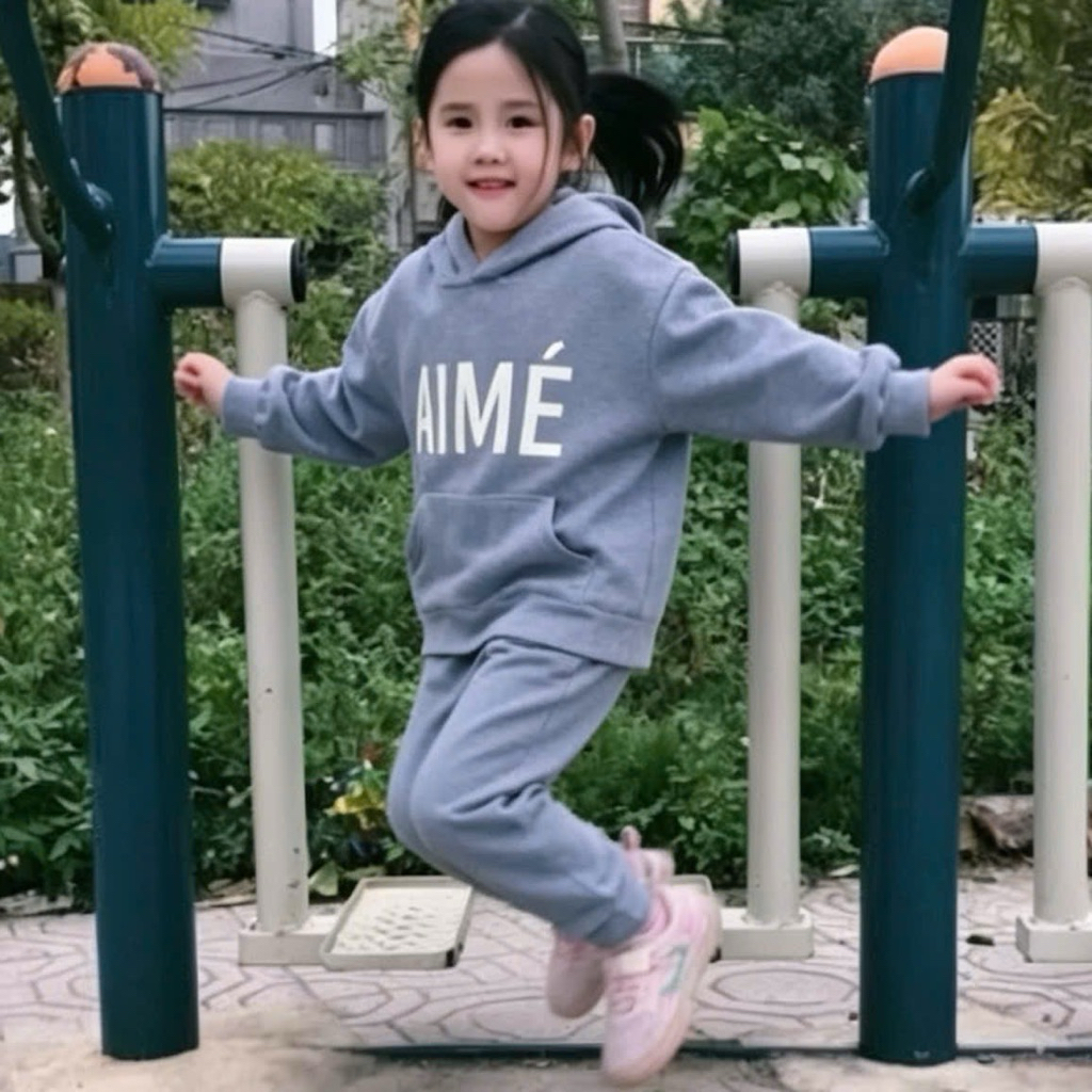 Bộ Nỉ Bông Bé Gái Mùa Đông Dày Ấm M615- Set Quần Áo Thời Trang Cho Bé 4-10 Tuổi (16-40kg)