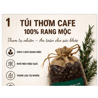 Túi Thơm Cafe Khử Mùi 100% Hạt Cafe Rang Mộc – Khử Mùi Ô Tô, Phòng Ngủ, Tủ Quần Áo