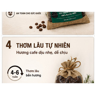 "Túi cà phê thơm, hạt nguyên chất khử mùi ô tô, tủ, văn phòng. Giá rẻ, kho sỉ toàn quốc!"