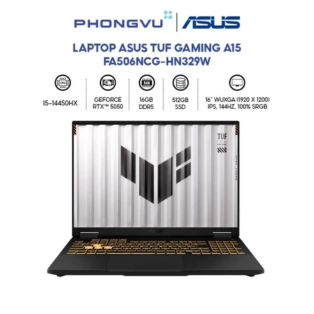 Laptop Gaming Asus TUF F16 FX608JHI-TU210W (i5-14450HX/ GeForce RTX 5050/ 16GB/ 512GB/ Win 11 Home) - Bảo hành 24 tháng