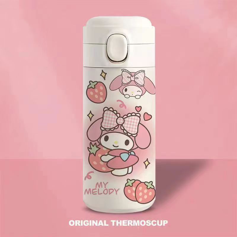 Bình Nước Giữ Nhiệt In Hình Hello Kitty, Kurromi, Melody Dễ Thương, Bình Nước Inox Dung Tích 420ml