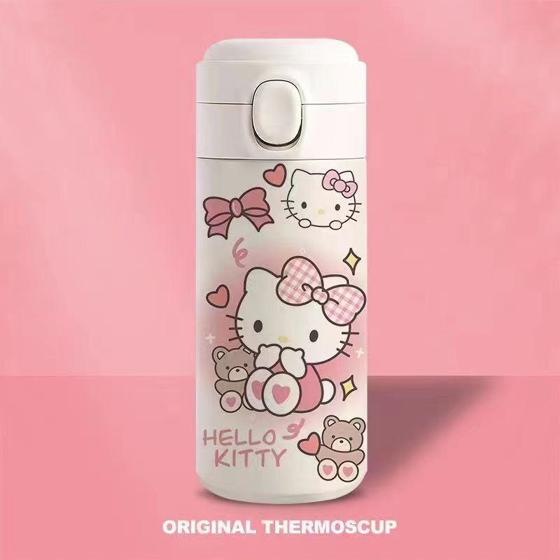 Bình Nước Giữ Nhiệt In Hình Hello Kitty, Kurromi, Melody Dễ Thương, Bình Nước Inox Dung Tích 420ml