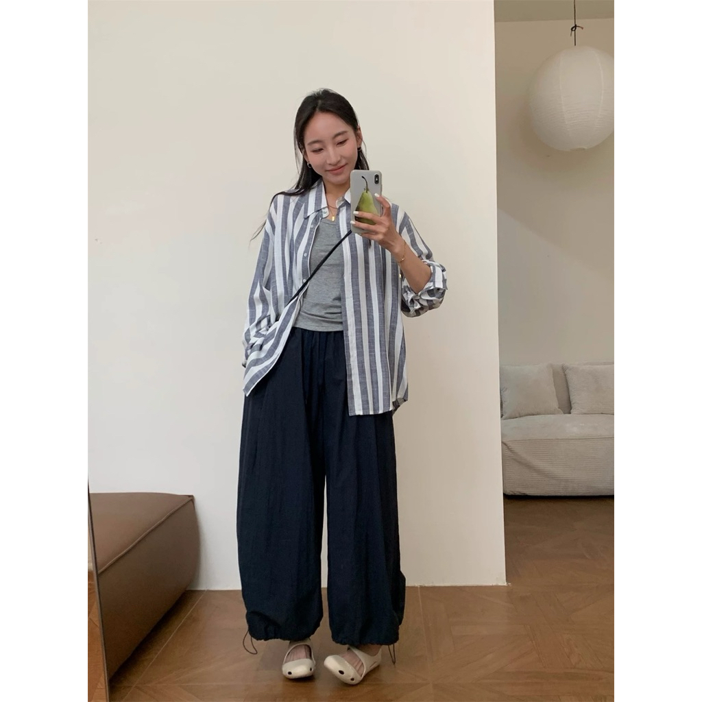 Quần Dài Nữ QC Dáng Harem Rộng Gấu Rút Chất Gió Siêu Mát Siêu Đẹp Xuân Hè - SANA CLOSET #8865