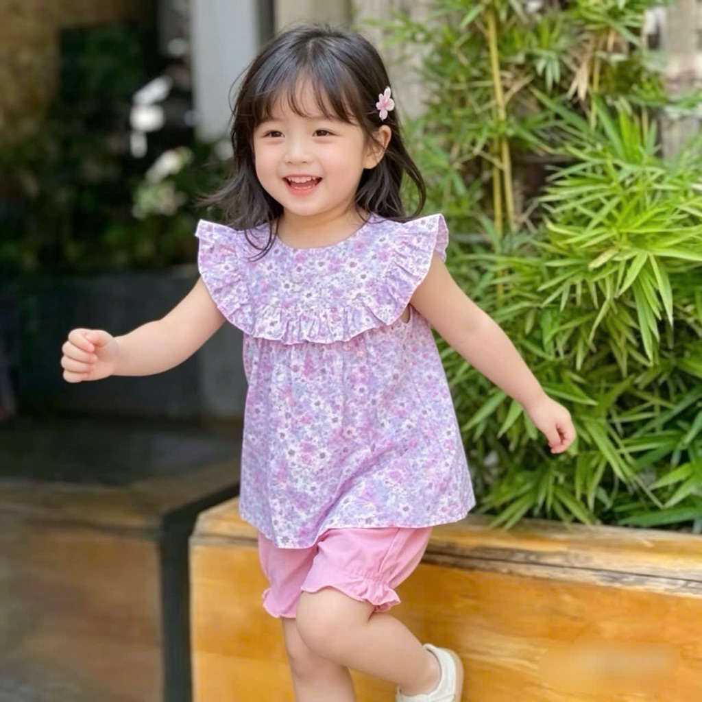 Set Bộ Bé Gái Sofia E0248 Cánh Tiên Hoa Nhí Dễ Thương - Bộ Quần Áo Thời Trang Bé Gái Size 1-10 Tuổi (10-40kg)