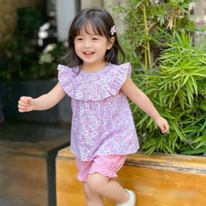 Set Bộ Bé Gái Sofia E0248 Cánh Tiên Hoa Nhí Dễ Thương - Bộ Quần Áo Thời Trang Bé Gái Size 1-10 Tuổi (10-40kg)
