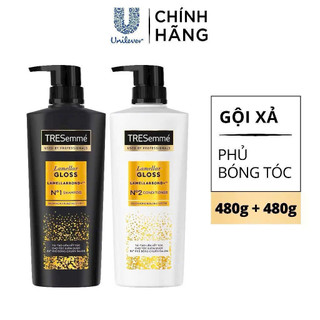 Combo Dầu Gội Và Dầu Xả TRESemme Lamellar Gloss LamellarBond+ Phủ Bóng 8X Chuẩn Salon 450g, 450g