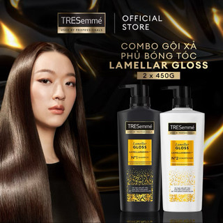 Combo Dầu Gội Và Dầu Xả TRESemme Lamellar Gloss LamellarBond+ Phủ Bóng 8X Chuẩn Salon 450g, 450g