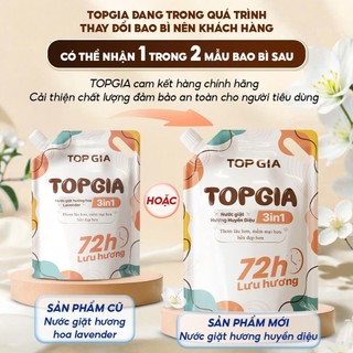 Nước Giặt Xả Đa Sắc TOPGIA Hương Lavender Dung Tích 2L Đánh Tan Vết Bẩn, Lưu Hương 72H