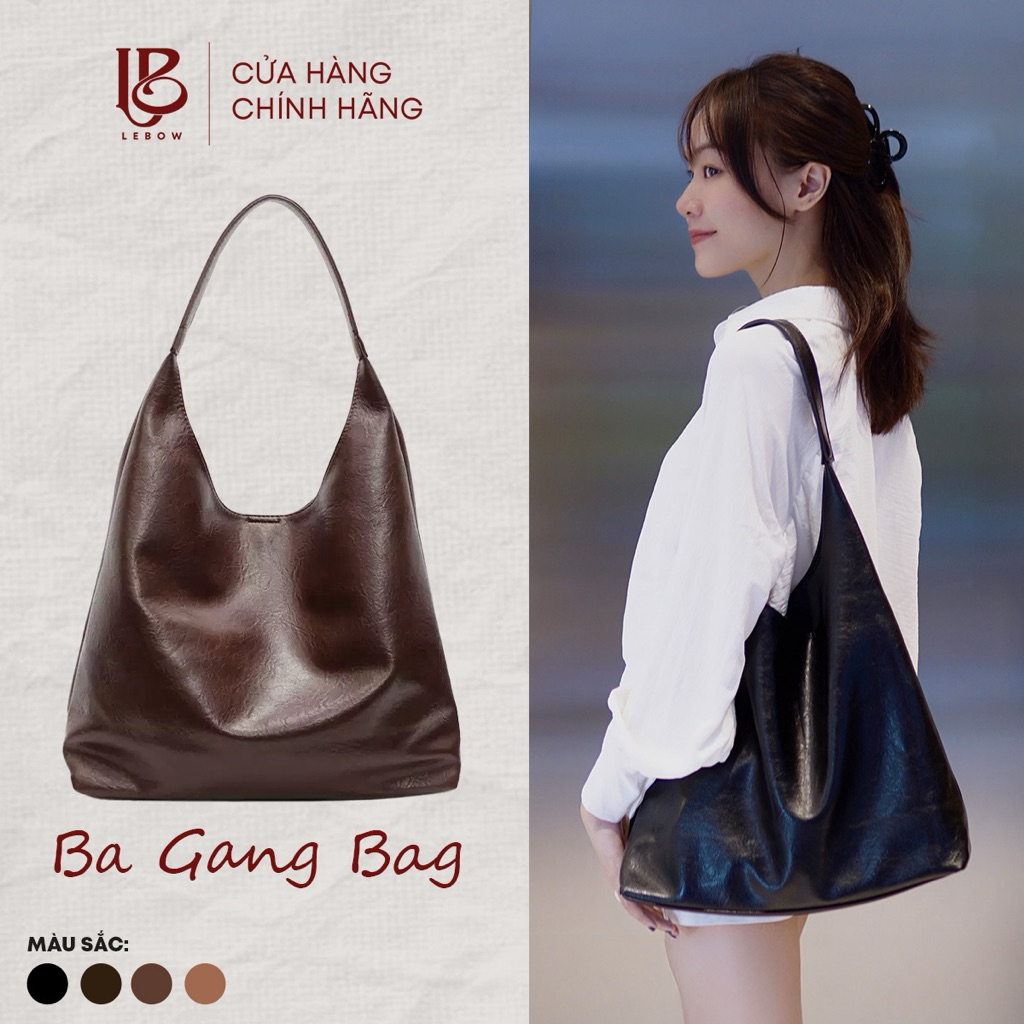 [Tặng Túi Mini] Túi Tote Da Đơn Giản Gọn Nhẹ | Đựng Vừa Laptop (LEBOW)