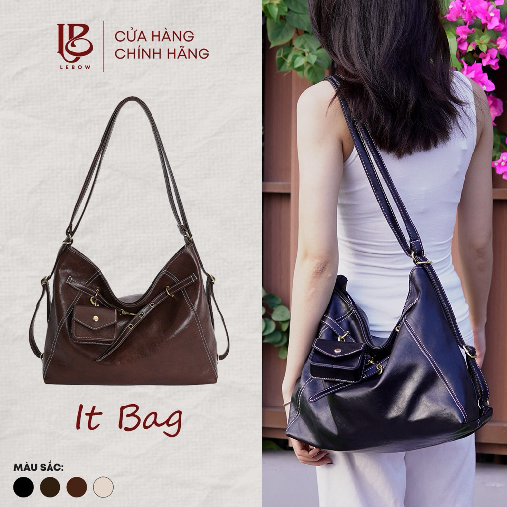 [Kèm Túi Mini] Túi Tote Da Đeo Vai | Leather Tote | Đựng Vừa Laptop 13 inch | Phù Hợp Đi Làm Đi Học (LEBOW)
