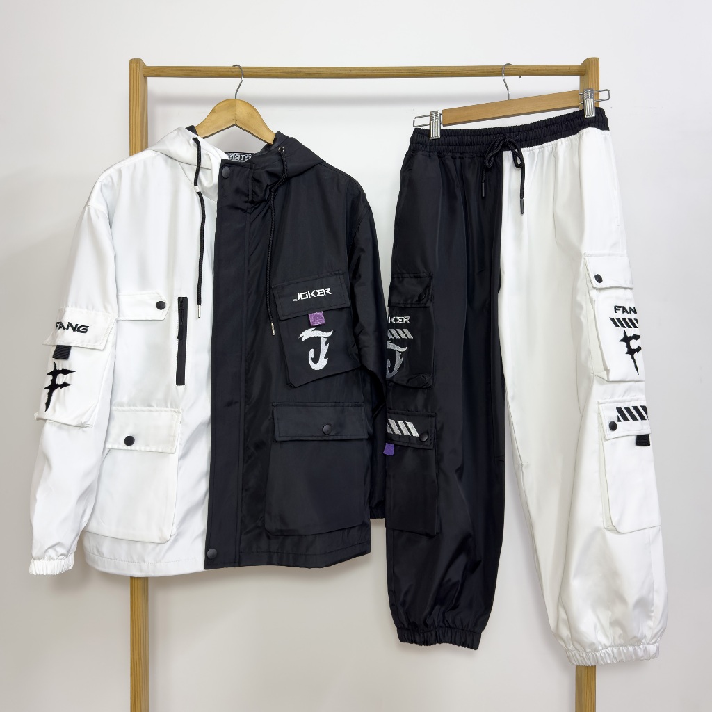 Quần Dù W Ống Rộng Nam Nữ Unisex Form Rộng Oversized