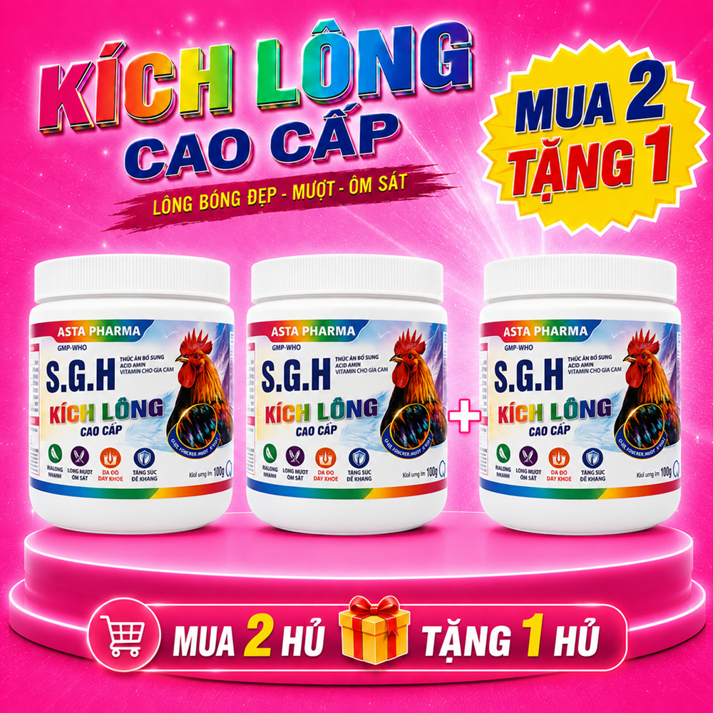 Kích Lông Cao Cấp SGH dùng cho gà thay lông, khỏe, bóng mượt (hủ 100g)