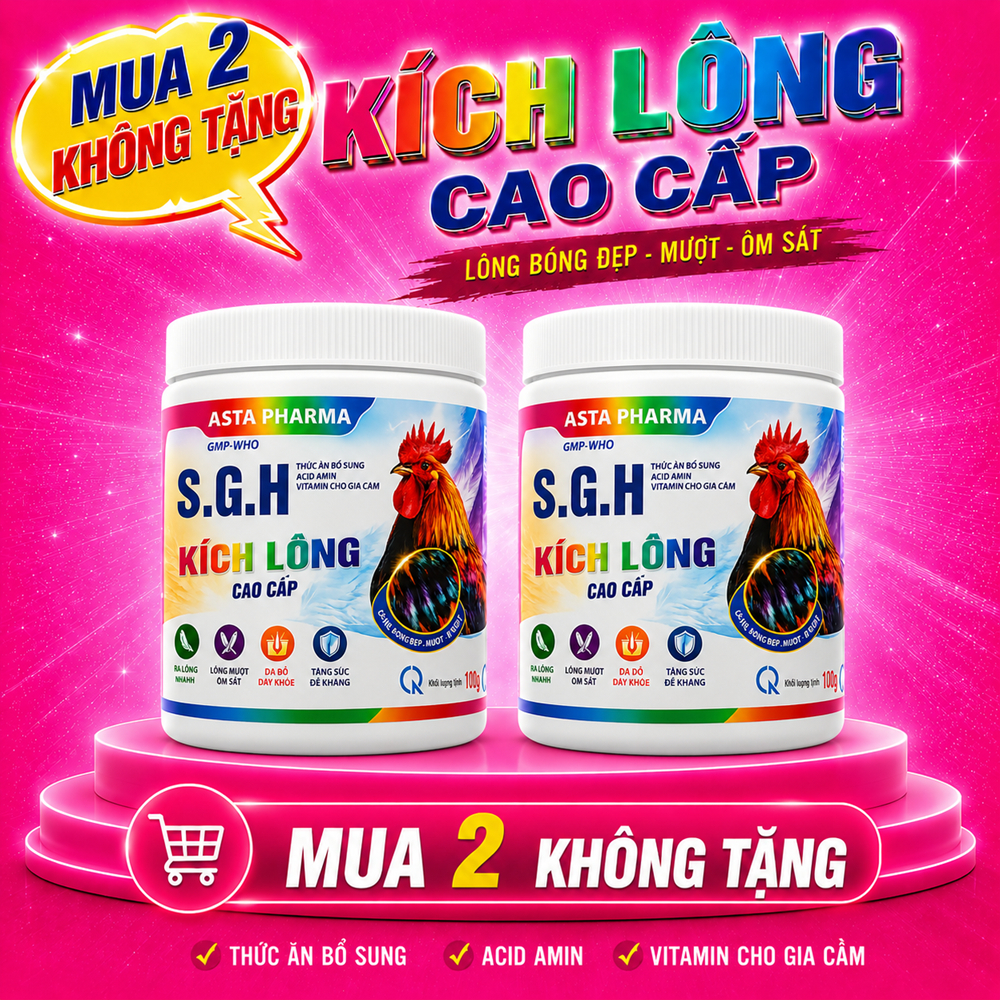 Kích Lông Cao Cấp SGH dùng cho gà thay lông, khỏe, bóng mượt (hủ 100g)
