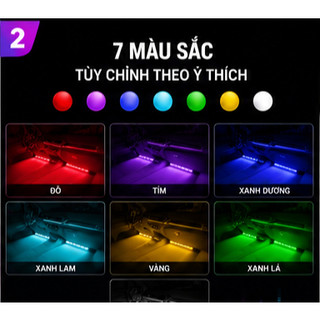 Đèn Led Gầm Ghế Ô Tô 5050MD 11,4W – Cảm Biến Đổi Màu Theo Nhạc, Điều Khiển Từ Xa
