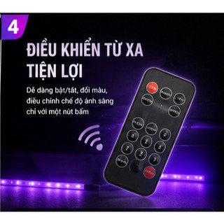 Đèn Led Gầm Ghế Ô Tô 5050MD 11,4W – Cảm Biến Đổi Màu Theo Nhạc, Điều Khiển Từ Xa