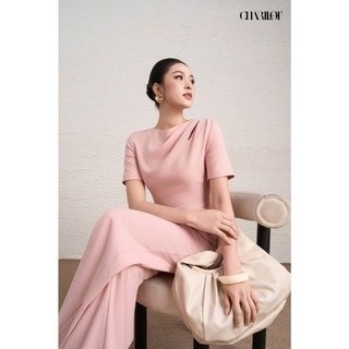 Áo Peplum Nữ Quần Suông Hồng Pastel NINI Thiết Kế Charllot Công Sở Nữ Chất Chéo Hàn Ít Nhăn