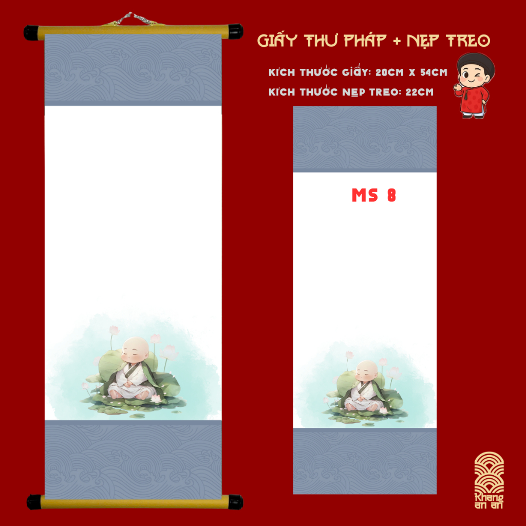 COMBO 10 LIỄN GIẤY VIẾT THƯ PHÁP CÓ IN NỀN SẴN SIZE NHỎ 20CMX54CM