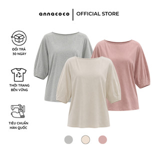 [HOẢ TỐC] Áo Thun Nữ Tay Bồng Cổ Thuyền Dáng Suông Mềm Mịn | Pumpkin T-shirt