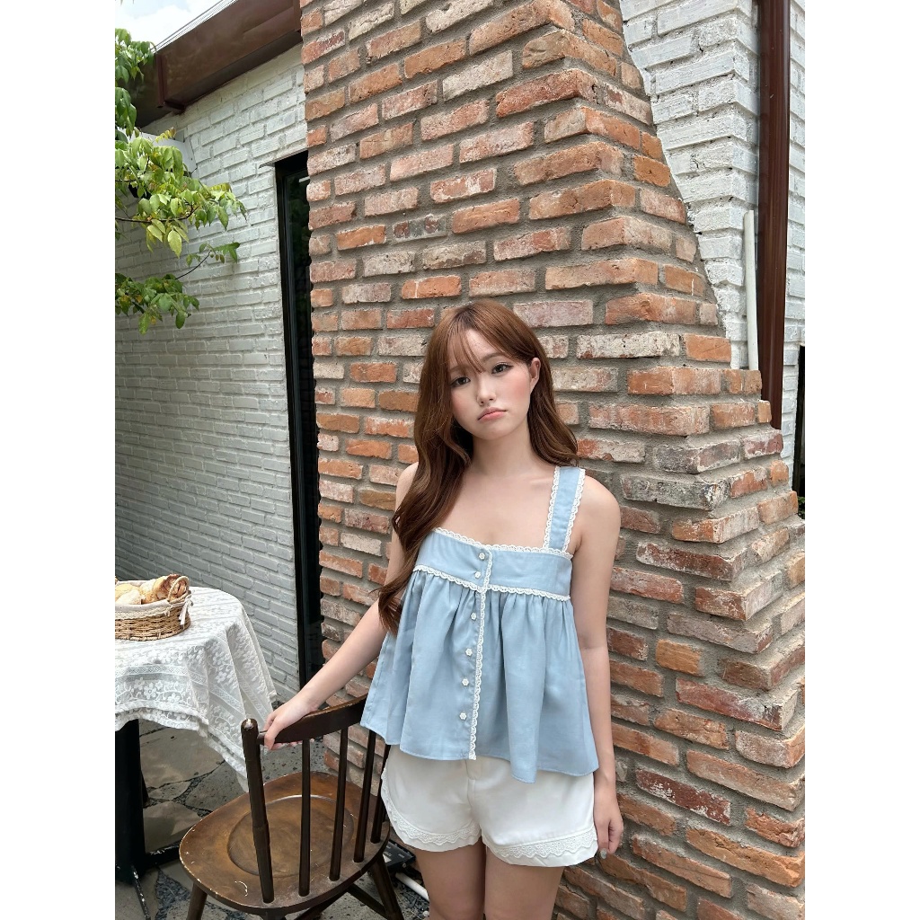 Quần Short Nữ GVEINS SHORTS Form A Lưng Cao Phối Viền Ren Dễ Thương SECODEE
