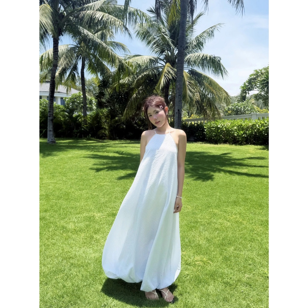 Đầm Nữ VIANS DRESS Maxi Cổ Yếm Form Bí Đáng Yêu SECODEE