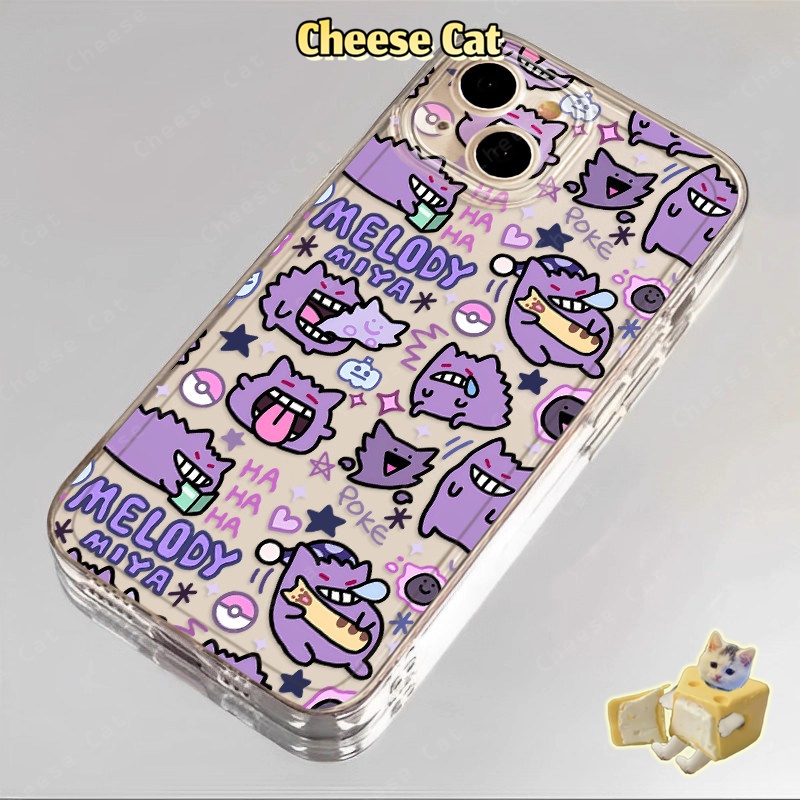 Ốp lưng iPhone hình ma tím dễ thương cho iPhone 13 12 11 14 15 16 17 Pro Max Xs XR 7 8 Plus có chức năng bảo vệ ống kính