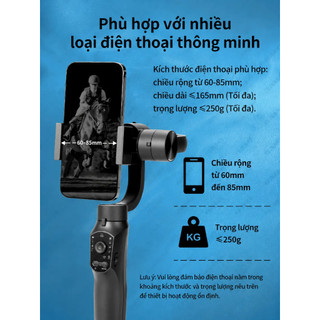 Gimbal 3 trục  Chống Rung Điện Thoại, Quay Slow Motion, Zoom Thông Minh, Pin Trâu, Chụp Ảnh Quay Video Lives F10 Pro