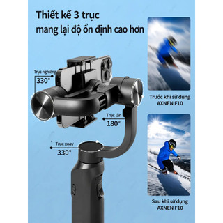 Gimbal 3 trục  Chống Rung Điện Thoại, Quay Slow Motion, Zoom Thông Minh, Pin Trâu, Chụp Ảnh Quay Video Lives F10 Pro