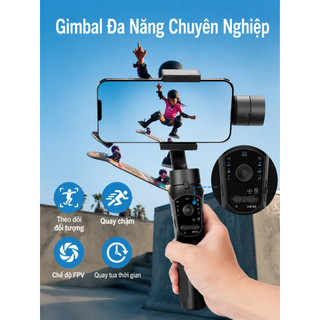 Gimbal 3 trục  Chống Rung Điện Thoại, Quay Slow Motion, Zoom Thông Minh, Pin Trâu, Chụp Ảnh Quay Video Lives F10 Pro