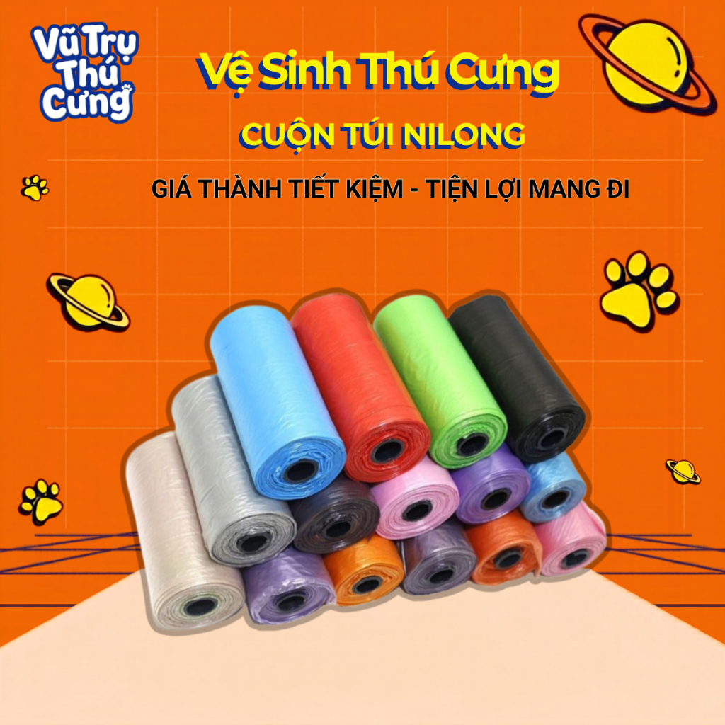 Cuộn túi nilong đựng phân Chó mèo size nhỏ